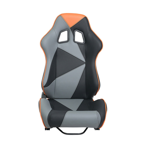 JIABEIR (Manufactured and Dispatched from China) Grey Black Orange Sports Car / Racing Sim x1 Individual Bucket Seats JBR1043