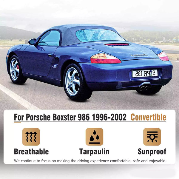 Brand New Blue Cabrio Convertible Soft Top Roof & Glass Window for Porsche Boxster 986 PR-2291-442-2994