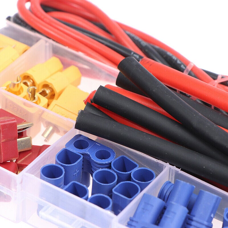 Battery Connector Set (T-plug, EC3, XT60) w/ Silicone Wire and Heat Shrink