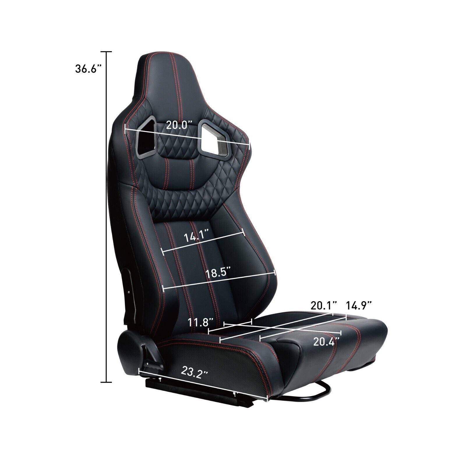 JIABEIR (Manufactured and Dispatched from China) Luxury Black Sports Car / Racing Sim x1 Individual Bucket Seats JBR9005