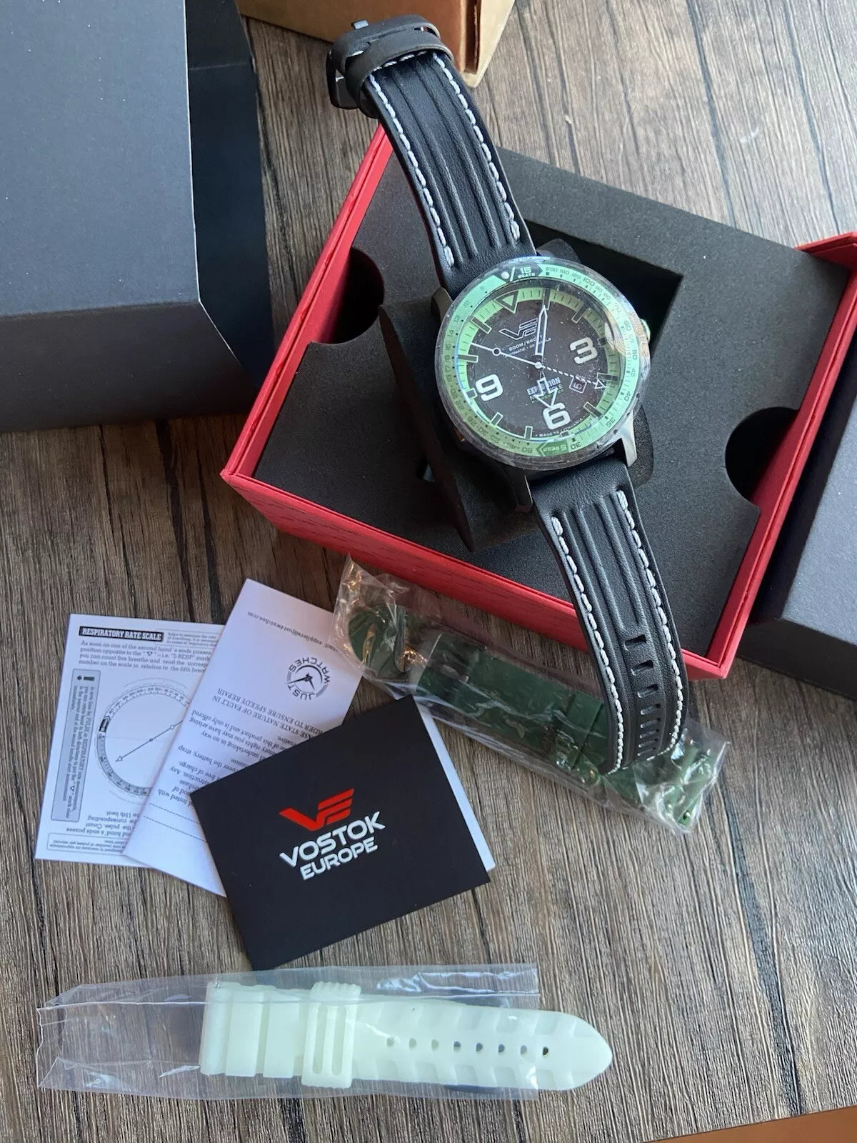 Vostok Europe EXPEDITION POLAR NIGHT YN55-597C731B Mens Automatic Watch + 3x straps LUME