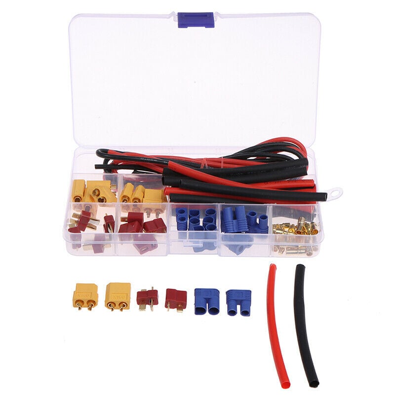 Battery Connector Set (T-plug, EC3, XT60) w/ Silicone Wire and Heat Shrink