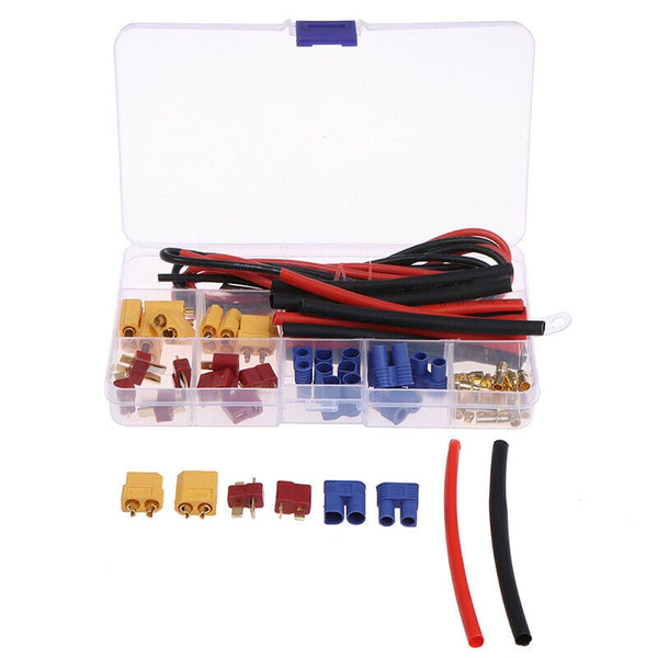 Battery Connector Set (T-plug, EC3, XT60) w/ Silicone Wire and Heat Shrink
