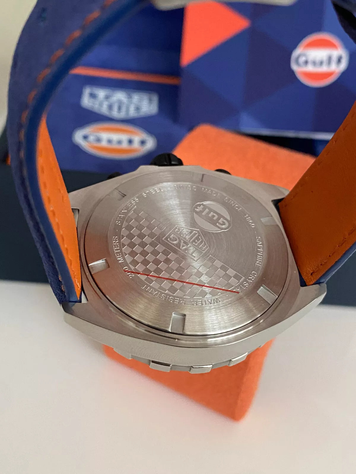 Brand New SPECIAL EDITION TAG Heuer Formula 1 Chronograph Gulf Men's Watch Quartz 43 mm Steel CAZ101N.FC8243 RRP £2,100.00 43mm Orange Blue Stripe