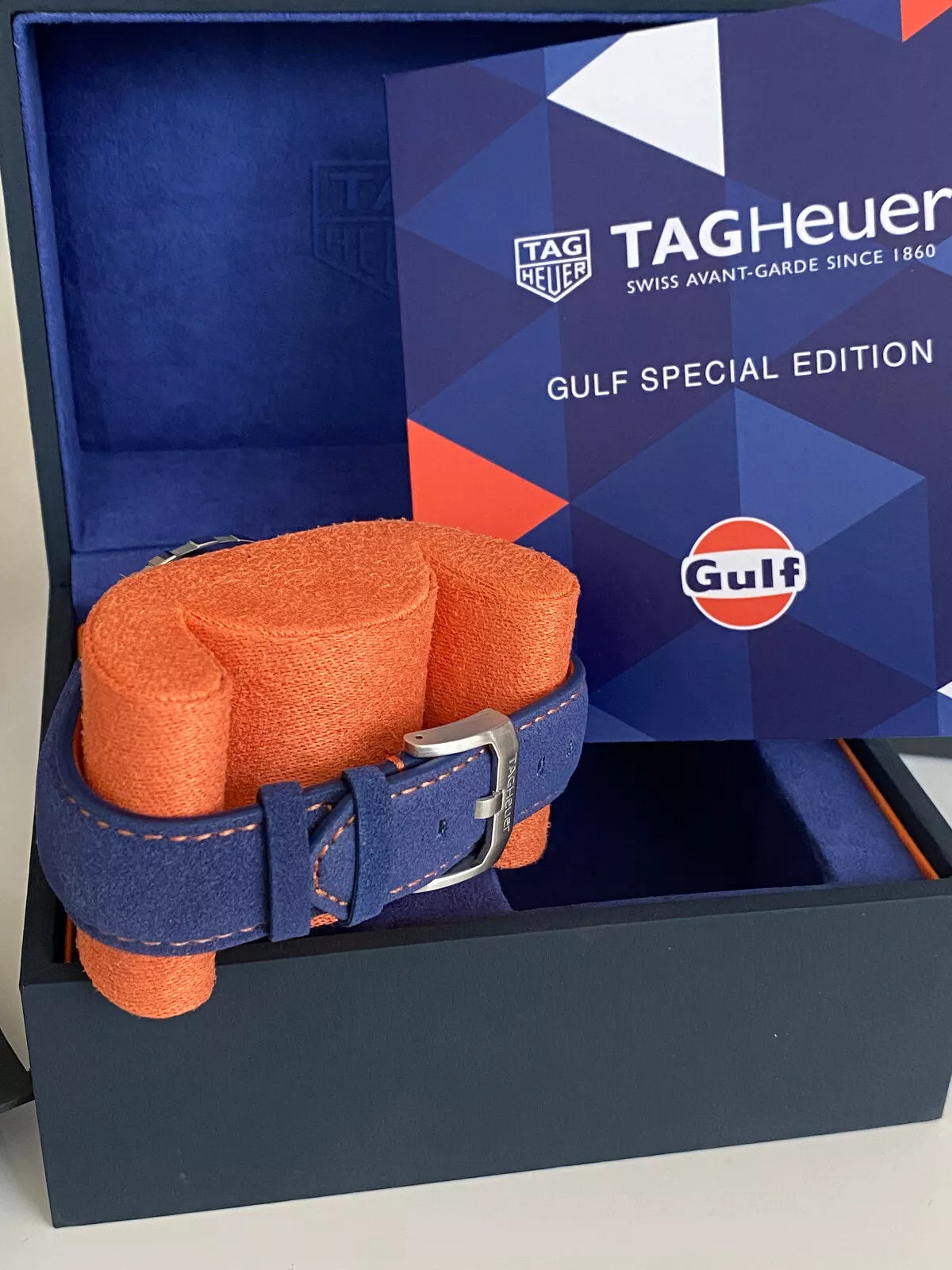 Brand New SPECIAL EDITION TAG Heuer Formula 1 Chronograph Gulf Men's Watch Quartz 43 mm Steel CAZ101N.FC8243 RRP £2,100.00 43mm Orange Blue Stripe
