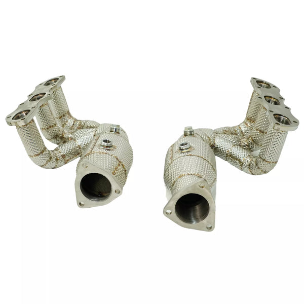 TATECH Exhaust Manifold Upgrade Stainless Steel Header 200 Cell Cat + Heat Shield Porsche 991 3.4 3.8