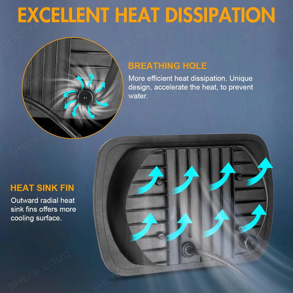 Pair Headlights (x2) - Toyota MR2 W20 89-99 / Jeep Wrangler / GMC Savana Safari K3500 / Ford F450 5x7" LED DEL Lightbar Square Light High / Low Beam Headlamps For Cars / Motorcycle / Van / Pickup / RV / Camper