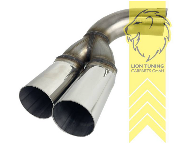 LionTuning Stainless Steel tailpipe exhaust cover 2 pipe Twin Exit Duplex Muffler Tail Finisher left for BMW F30 F31 F32 F33 F36 70mm Diesel