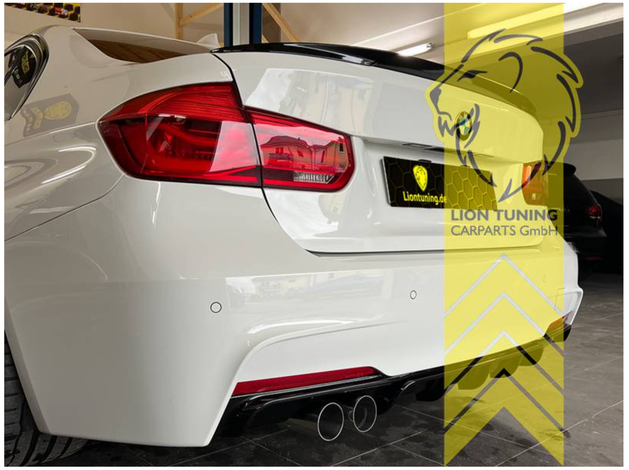 LionTuning Stainless Steel tailpipe exhaust cover 2 pipe Twin Exit Duplex Muffler Tail Finisher left for BMW F30 F31 F32 F33 F36 70mm Diesel