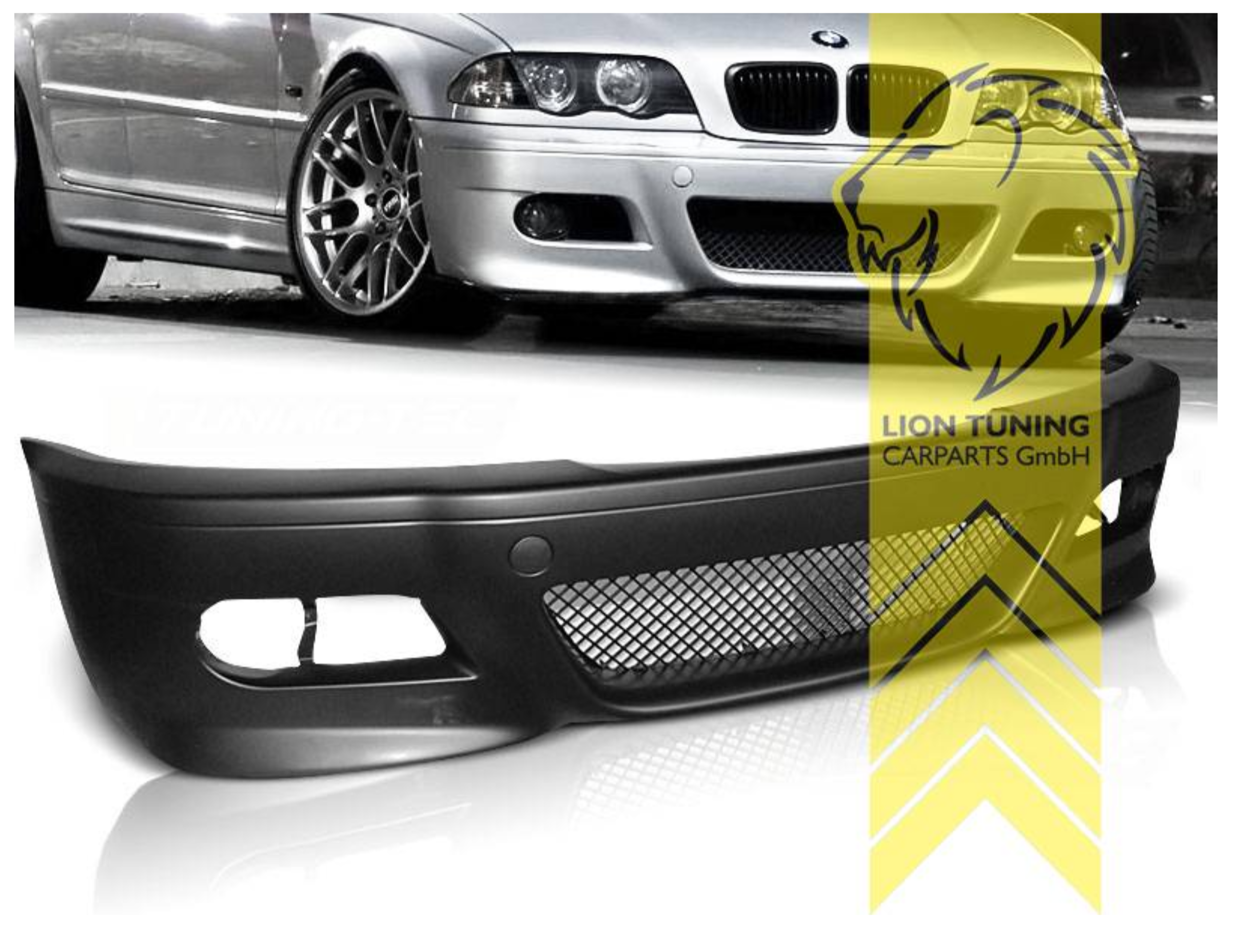 LionTuning New Front bumper front apron for BMW E46 Sedan Touring Coupe Cabrio M3 CSL M Sport with ABE