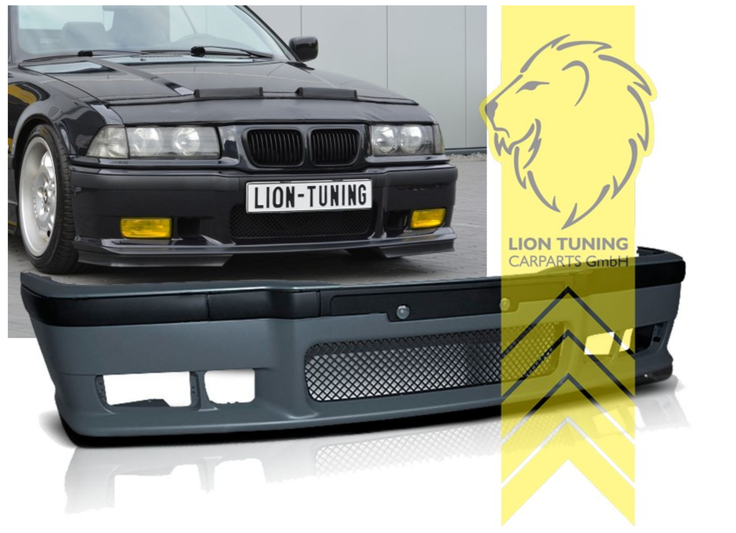 LionTuning New Front bumper front apron BMW E36 Limo Coupe Cabrio M-Sport + M3 Evo