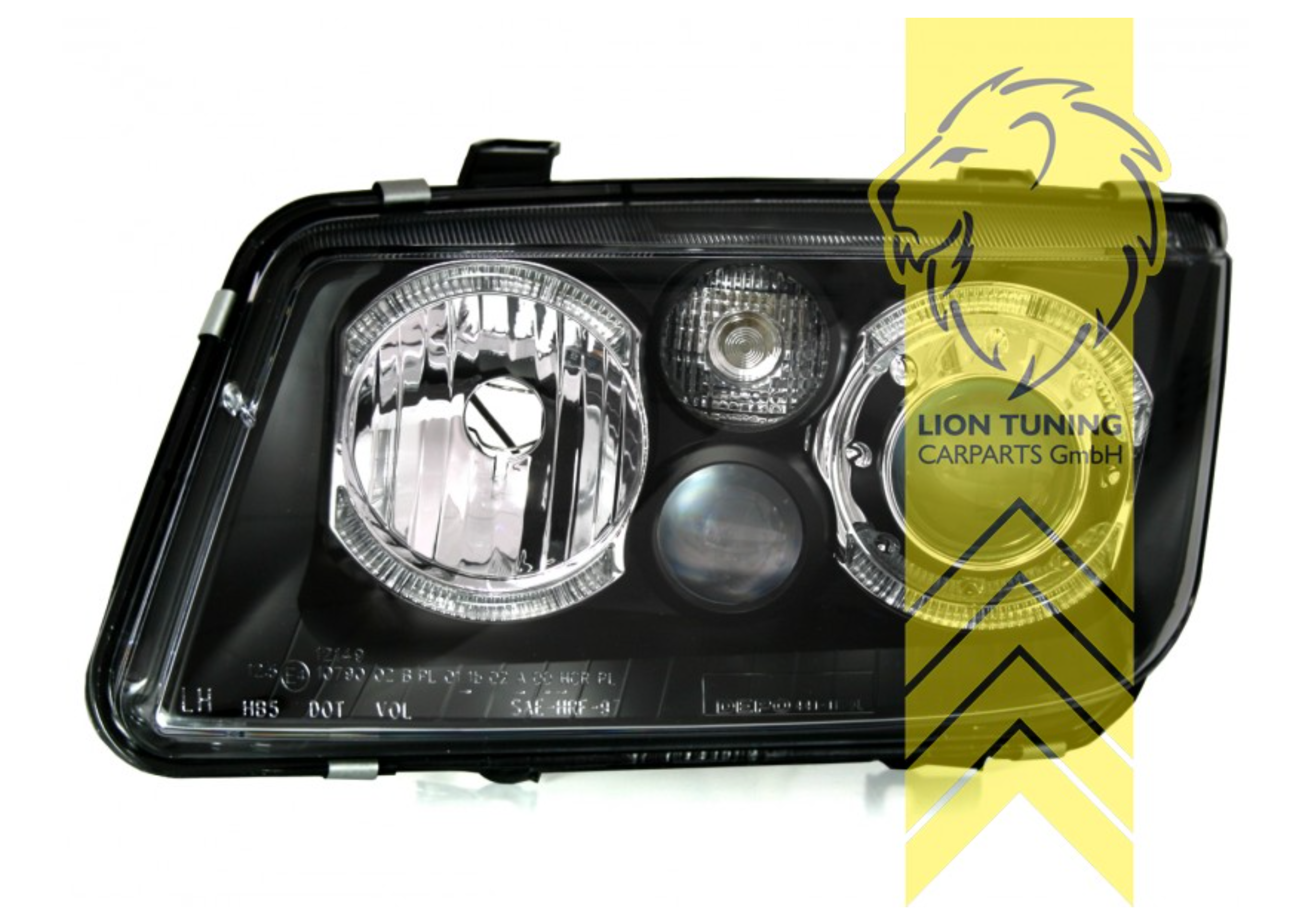 LT Pair LED DRL Lightbar Halo Ring Headlights VW Bora black LHD 1J6