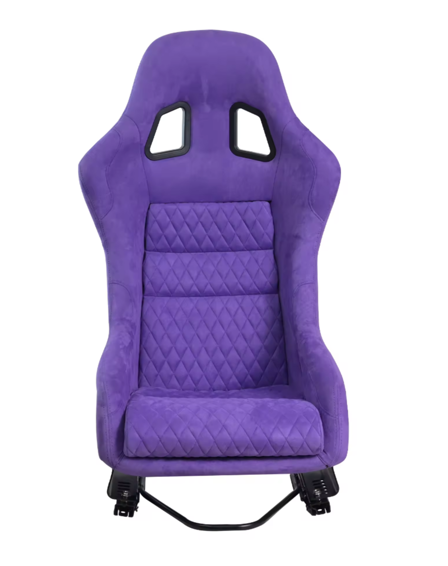 JIABEIR (Manufactured and Dispatched from China) PURPLE LILAC Alcantara Suede Velvet Shammy Sports Car / Racing Sim x1 Individual Bucket Seats Metallic Flake Hard Seat Back JBR-1022BB