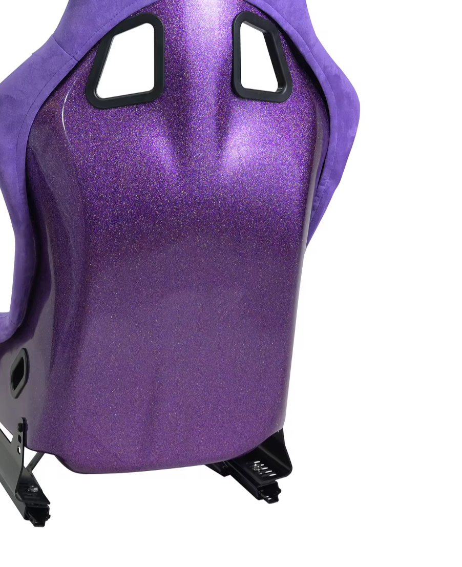 JIABEIR (Manufactured and Dispatched from China) PURPLE LILAC Alcantara Suede Velvet Shammy Sports Car / Racing Sim x1 Individual Bucket Seats Metallic Flake Hard Seat Back JBR-1022BB