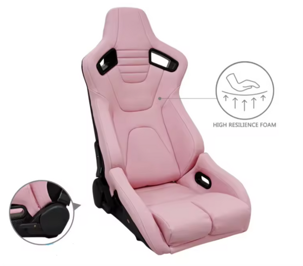 JIABEIR (Manufactured and Dispatched from China) HOT BABY PINK LUXE Premium Sports Car / Racing Sim x1 Individual Bucket Seats JBR1061