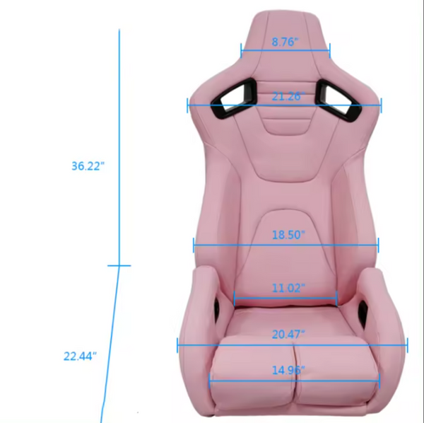 JIABEIR (Manufactured and Dispatched from China) HOT BABY PINK LUXE Premium Sports Car / Racing Sim x1 Individual Bucket Seats JBR1061