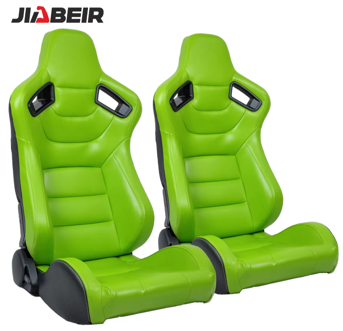 JIABEIR (Manufactured and Dispatched from China) BRIGHT FLURO GREEN Sports Car / Racing Sim x1 Individual Bucket Seats JBR1053