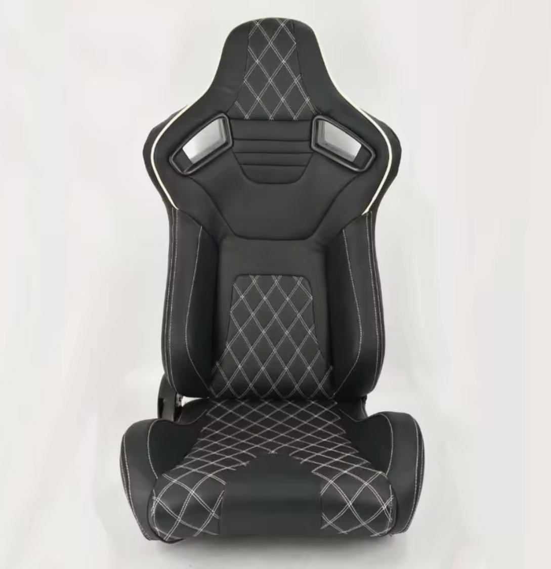 JIABEIR (Manufactured and Dispatched from China) Black Quilted Diamond Stitch Sports Car / Racing Sim x1 Individual Bucket Seats JBR1054C