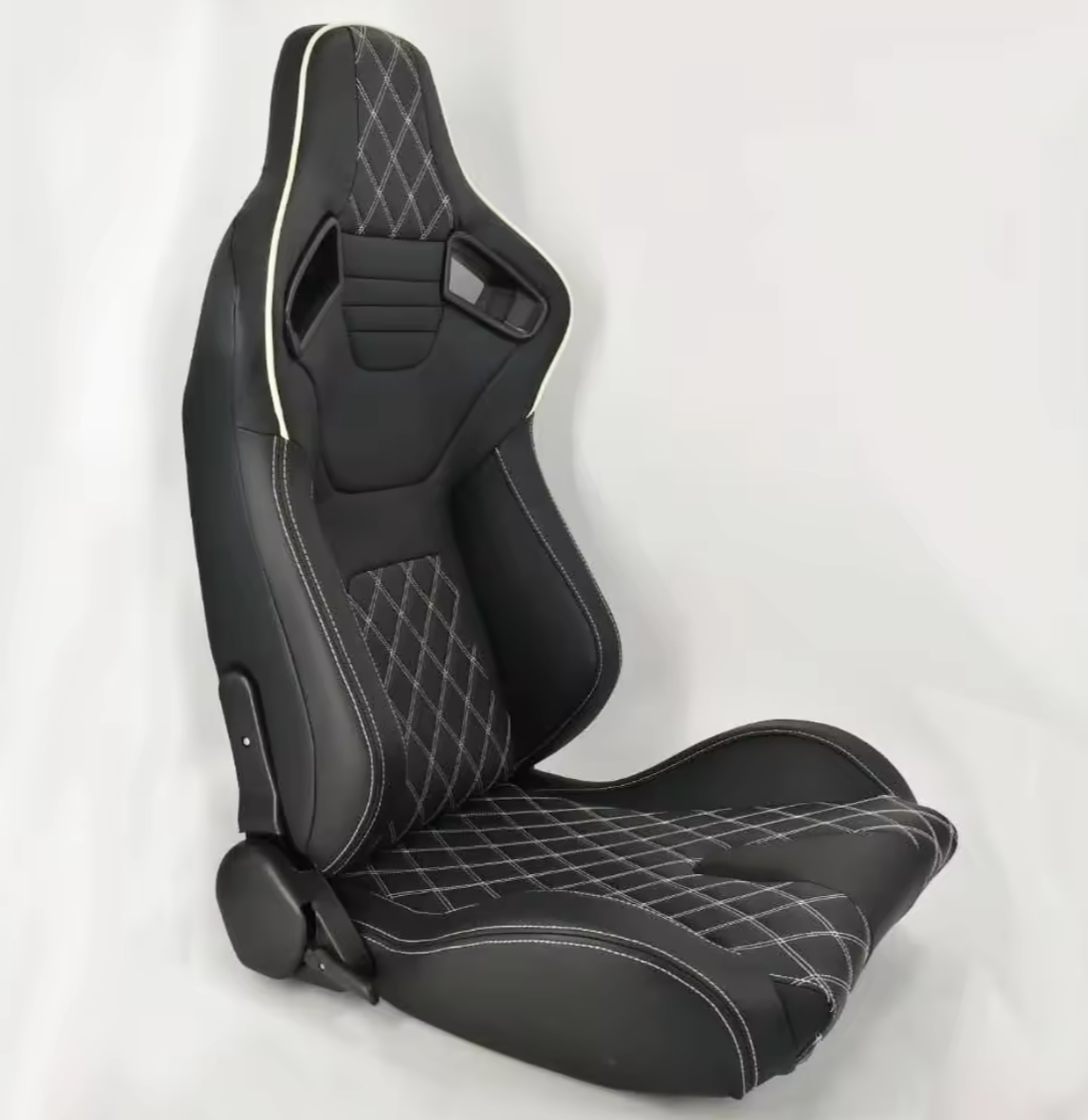 JIABEIR (Manufactured and Dispatched from China) Black Quilted Diamond Stitch Sports Car / Racing Sim x1 Individual Bucket Seats JBR1054C