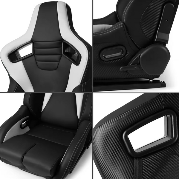 JIABEIR (Manufactured and Dispatched from China) FLAGSHIP Black & White / Pink / Orange Edition Sports Car / Racing Sim x1 Individual Bucket Seats JBR1095