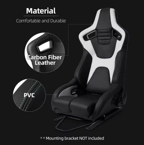 JIABEIR (Manufactured and Dispatched from China) FLAGSHIP Black & White / Pink / Orange Edition Sports Car / Racing Sim x1 Individual Bucket Seats JBR1095