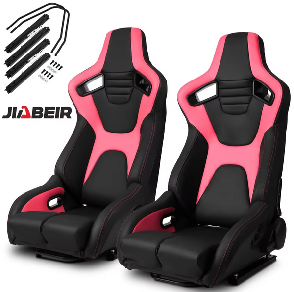 JIABEIR (Manufactured and Dispatched from China) FLAGSHIP Black & White / Pink / Orange Edition Sports Car / Racing Sim x1 Individual Bucket Seats JBR1095