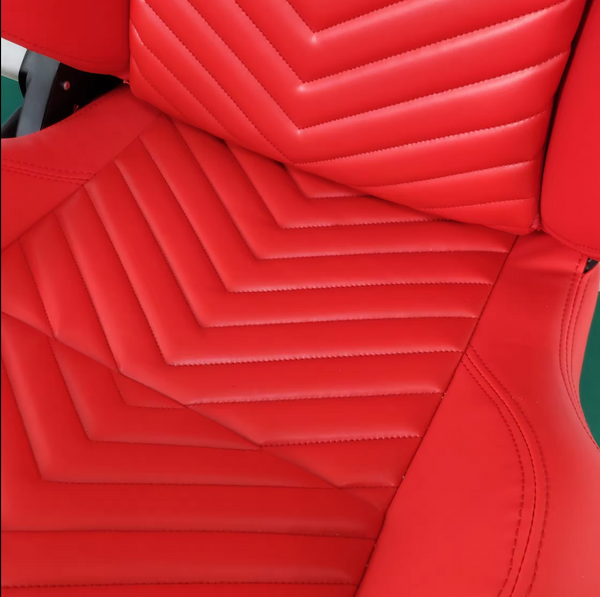 JIABEIR (Manufactured and Dispatched from China) BRIGHT RED Quilted Stitch Luxury Premium Sports Car / Racing Sim x1 Individual Bucket Seats JBR1035C