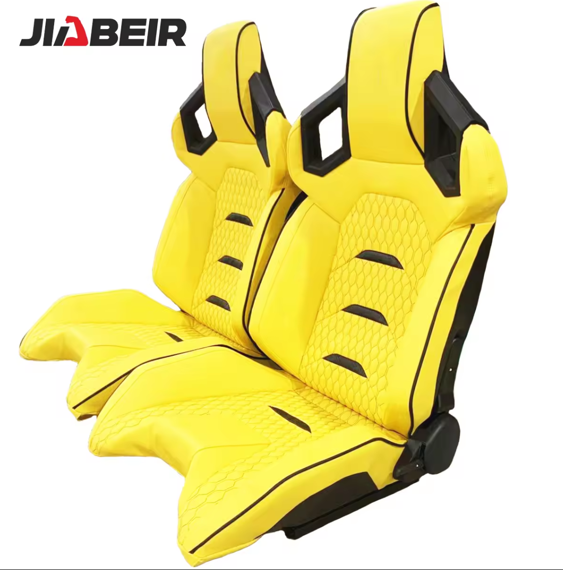 JIABEIR (Manufactured and Dispatched from China) Yellow / Blue SPACE-AGE FUTURE Sports Car / Racing Sim x1 Individual Bucket Seats JBR1085