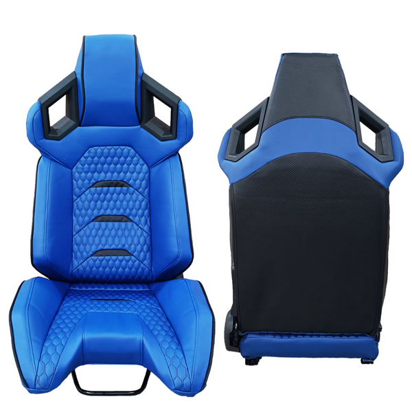 JIABEIR (Manufactured and Dispatched from China) Yellow / Blue SPACE-AGE FUTURE Sports Car / Racing Sim x1 Individual Bucket Seats JBR1085