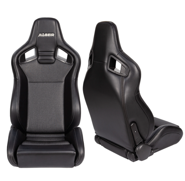 JIABEIR (Manufactured and Dispatched from China) Black Sports Car / Racing Sim x1 Individual Bucket Seats JBR1039RM