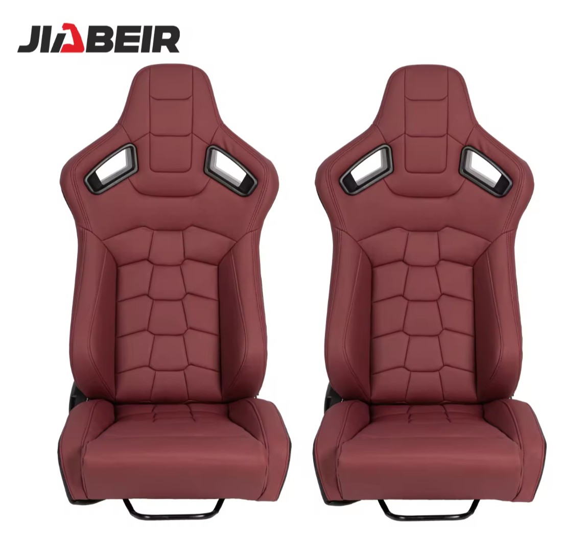 JIABEIR (Manufactured and Dispatched from China) Burgundy Dark Crimson Red DELUXE Sports Car / Racing Sim x1 Individual Bucket Seats JBR1074B