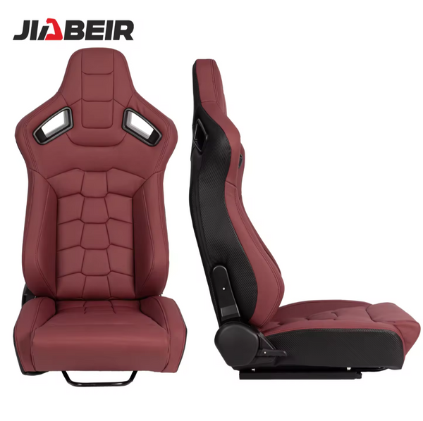 JIABEIR (Manufactured and Dispatched from China) Burgundy Dark Crimson Red DELUXE Sports Car / Racing Sim x1 Individual Bucket Seats JBR1074B