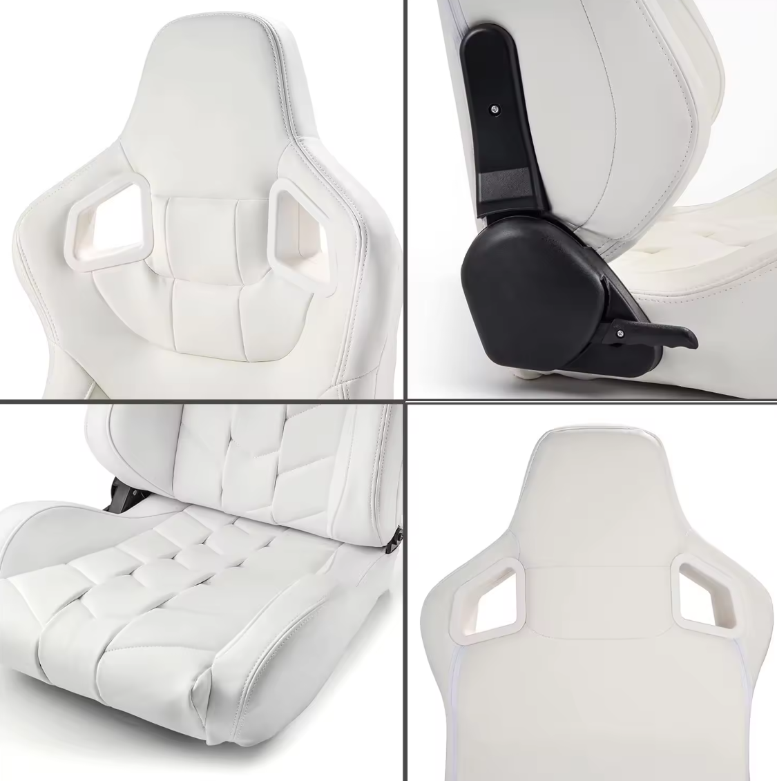 JIABEIR (Manufactured and Dispatched from China) WHITE Luxury Sports Car / Racing Sim x1 Individual Bucket Seats JBR9009