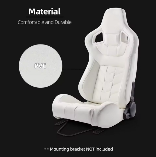 JIABEIR (Manufactured and Dispatched from China) WHITE Luxury Sports Car / Racing Sim x1 Individual Bucket Seats JBR9009