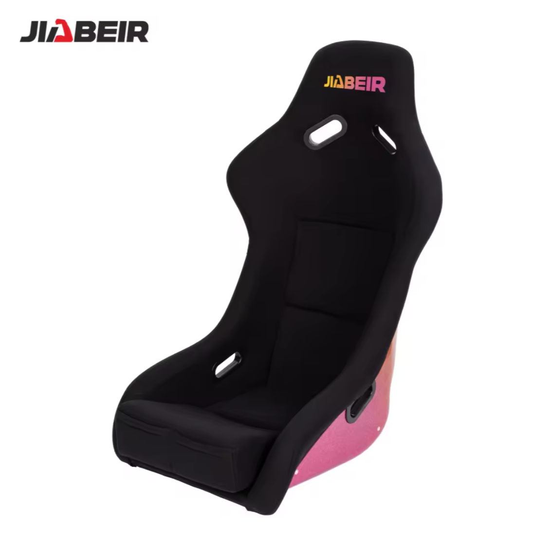 JIABEIR (Manufactured and Dispatched from China) Black & Neon Fibreglass Hard Back Sports Car / Racing Sim x1 Individual Bucket Seat JBR1022BP