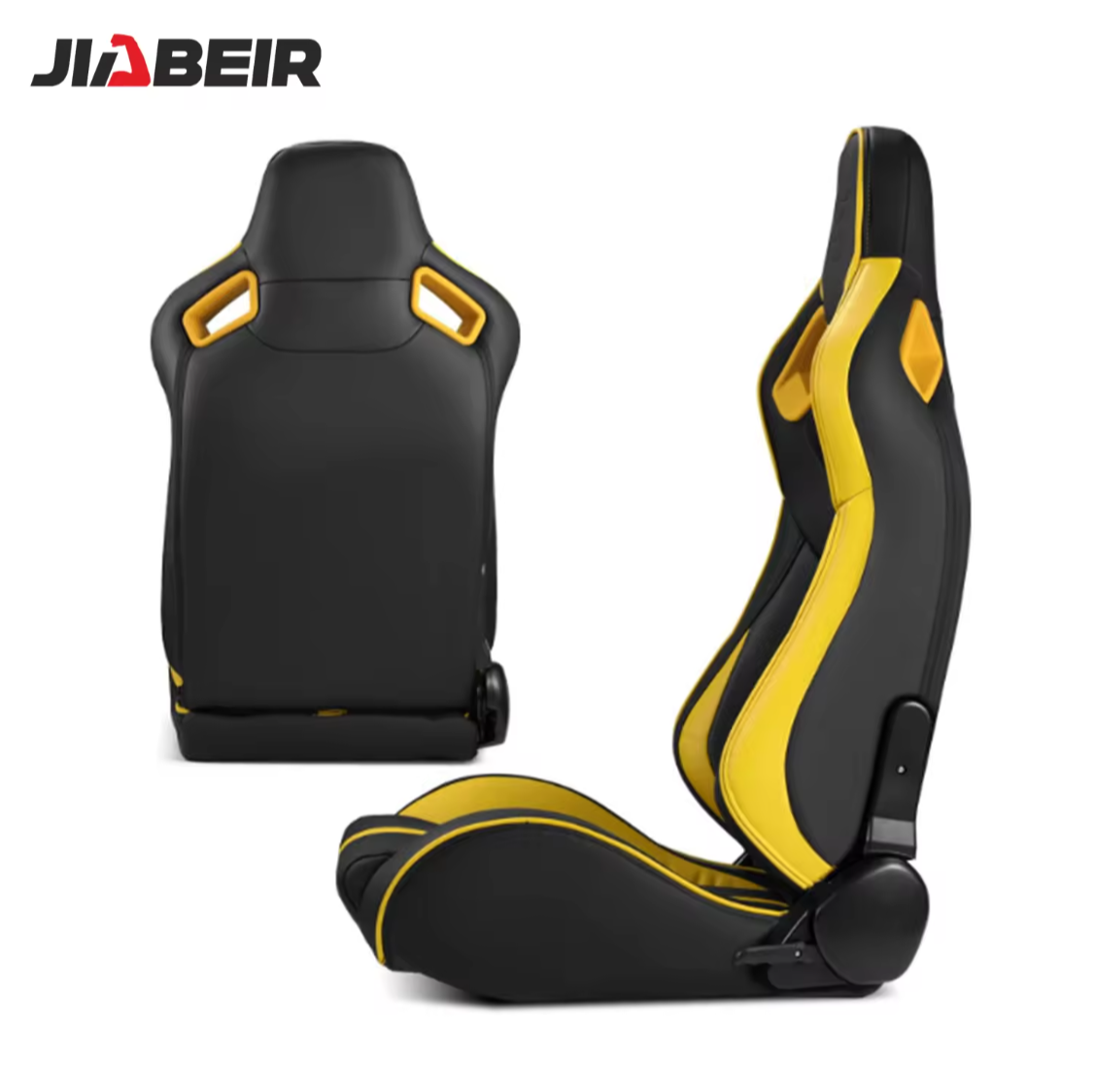 JIABEIR (Manufactured and Dispatched from China) BLACK & YELLOW Sports Car / Racing Sim x1 Individual Bucket Seats JBR1041B