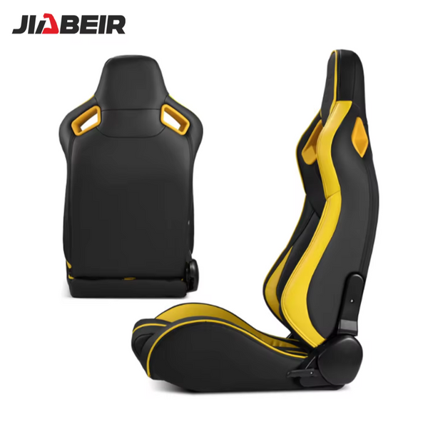 JIABEIR (Manufactured and Dispatched from China) BLACK & YELLOW Sports Car / Racing Sim x1 Individual Bucket Seats JBR1041B