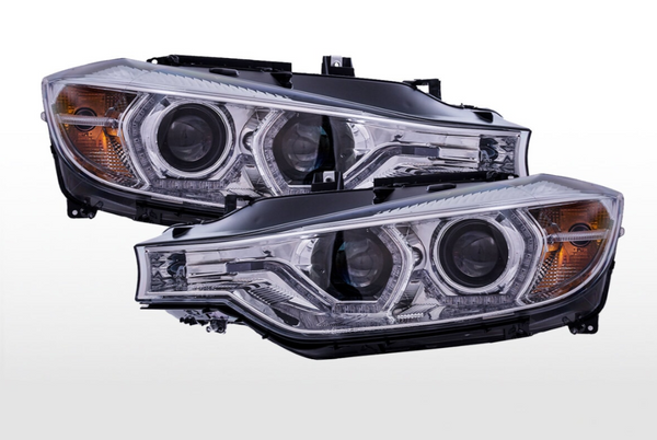 FK Pair LED DRL 3D Lightbar Headlights BMW 3 series F30 F31 12-14 XENON LHD