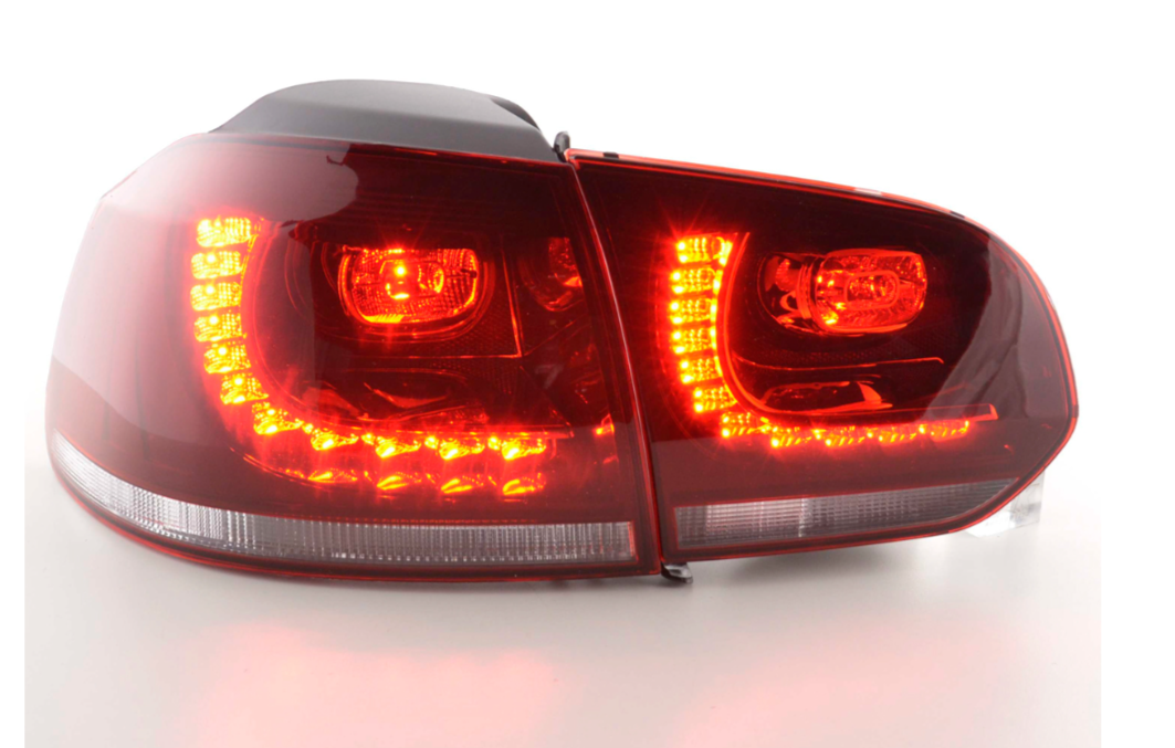 FK VW GOLF MK6 MK 6 08-12 1K LED REAR LIGHTS LAMPS TAIL RED CLEAR LHD GTI LOOK