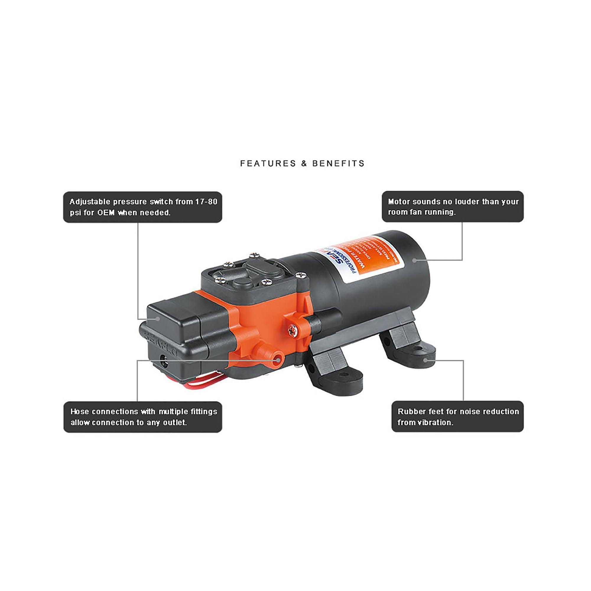 SEAFLO Pressure 21-Series 24V 1.0 GPM (3.8 LPM) 40 P | 4Boats