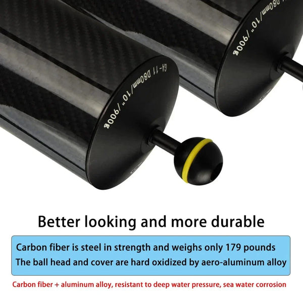 Seafrogs Diving 7/8/10/12Inch D60Mm Carbon Fiber  Float Arms