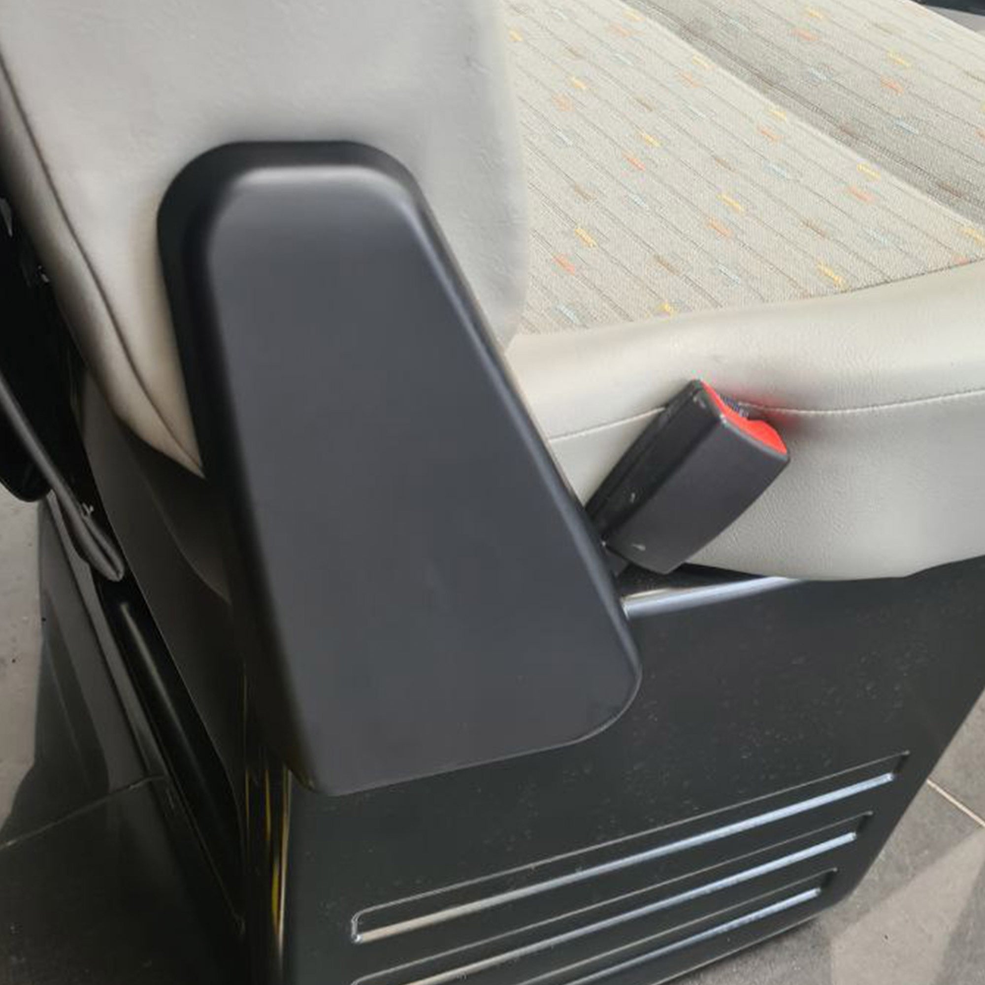 For VW T6 Twin Seat Hinge Covers – Matte Black Finish for Transporter Interior Styling Upgrade