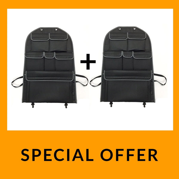 For VW T5 T5.1 Transporter Campervan Leatherette Back Seat Organiser Set of 2 bundle