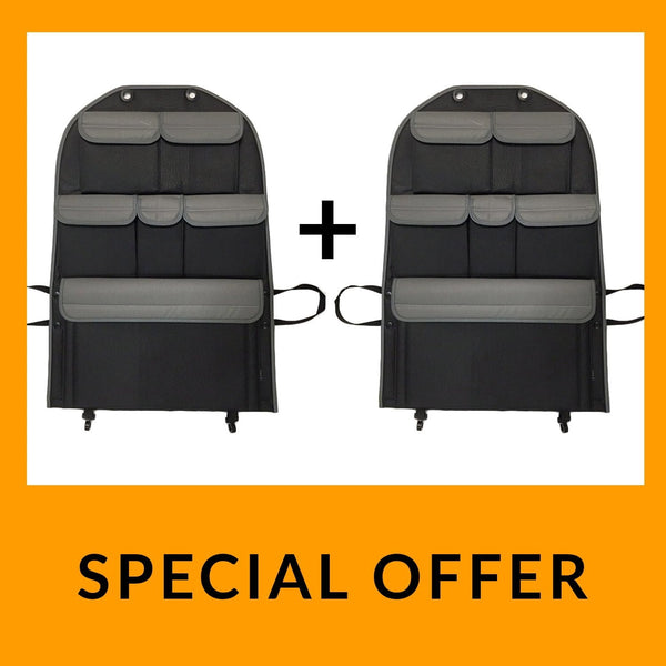 For VW T5 T5.1 Transporter Campervan Leatherette Back Seat Organiser Set of 2 bundle