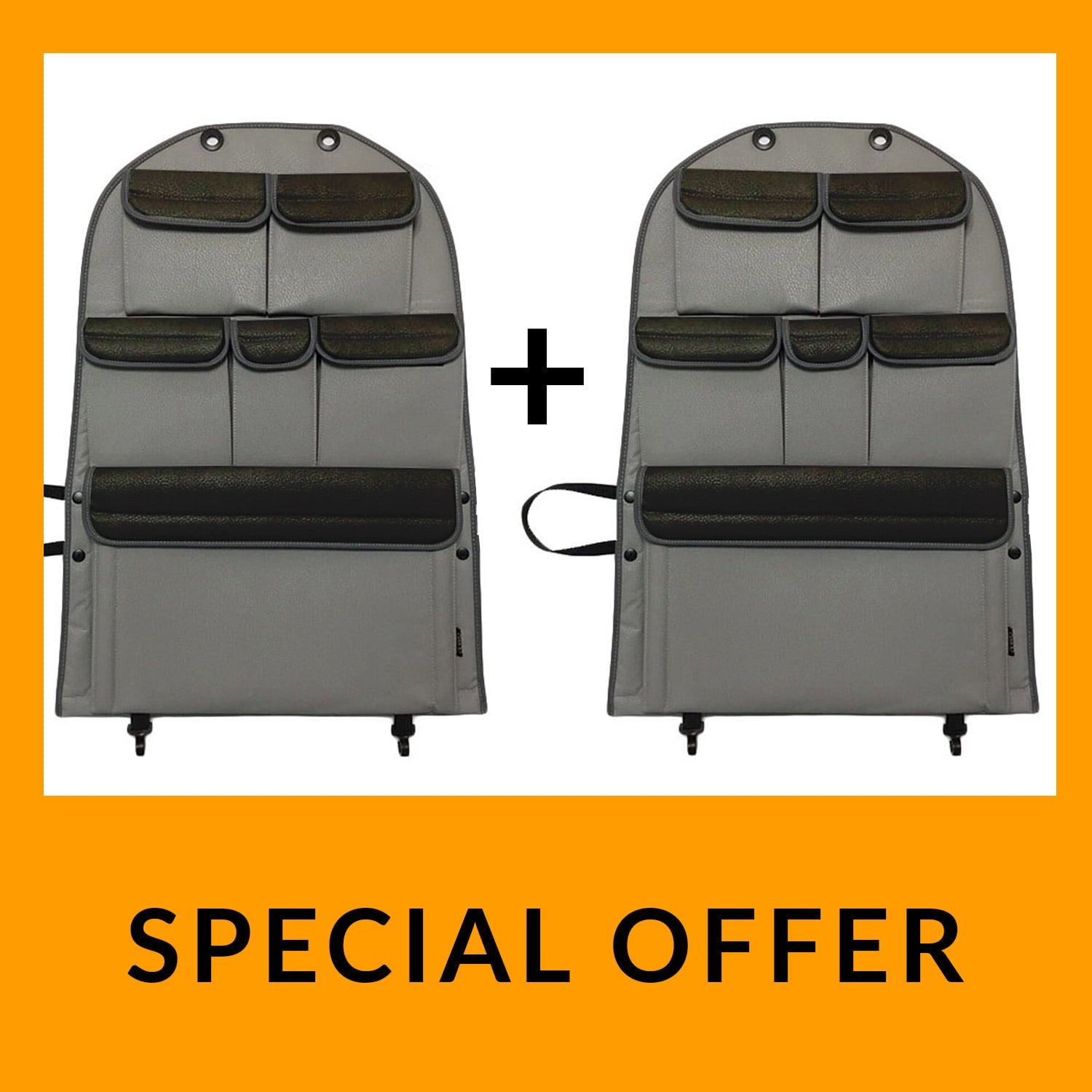 For VW T5 T5.1 Transporter Campervan Leatherette Back Seat Organiser Set of 2 bundle