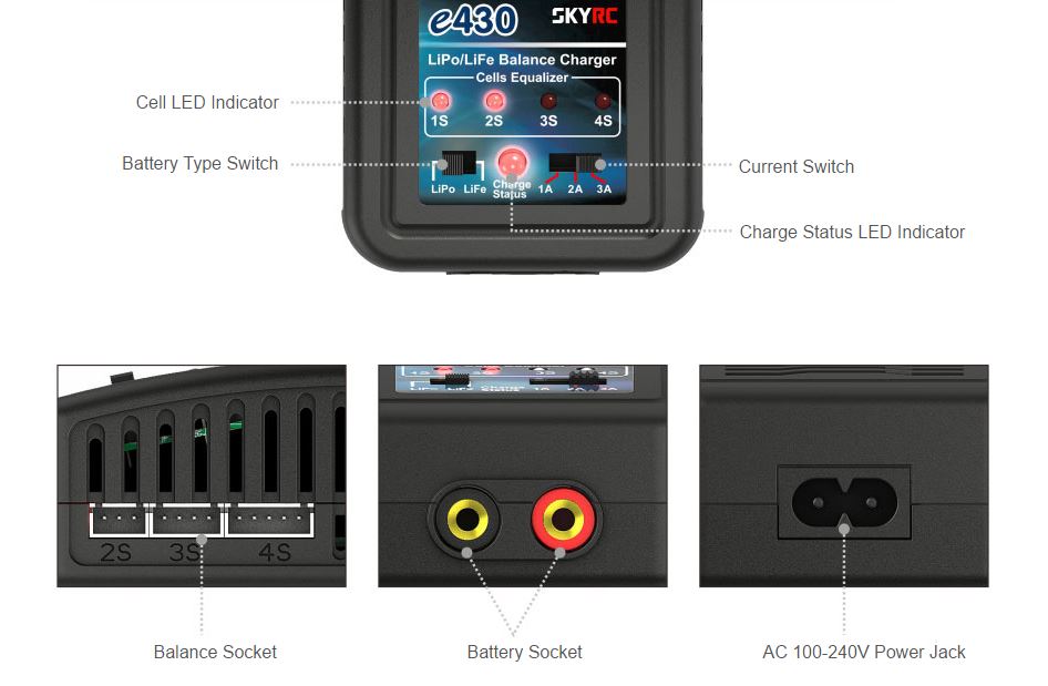 SkyRC e430 LiPo/LiFe (2-4S) Balance Charger