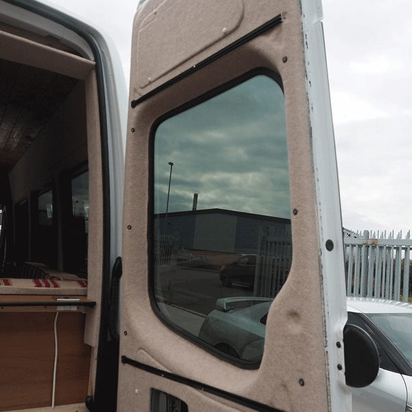 For MAN TGE / New Crafter Premium 1 x Barndoor Window Curtains Campervan Conversion Blackout Van-X