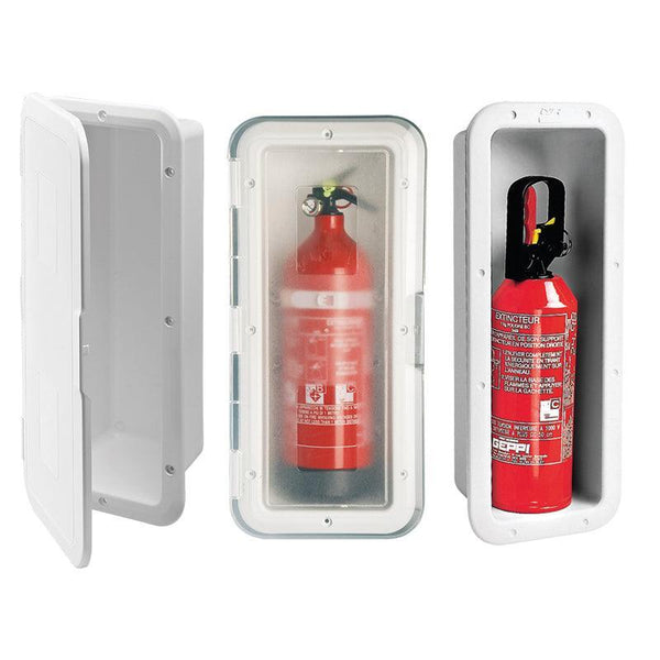 2kg Fire Extinguisher Storage Case — White | 4Boats