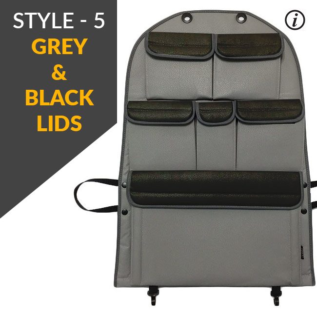 For VW T5 & T5.1 Transporter Campervan Single/Captain’s Seat Leatherette Back Seat Organizer – Van Storage Accessory