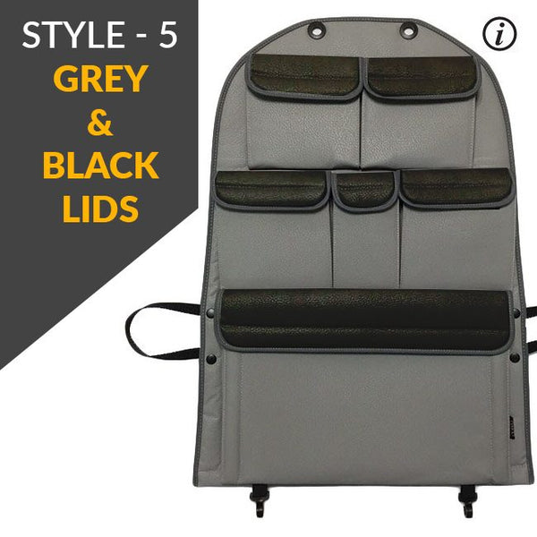 For VW T5 & T5.1 Transporter Campervan Single/Captain’s Seat Leatherette Back Seat Organizer – Van Storage Accessory
